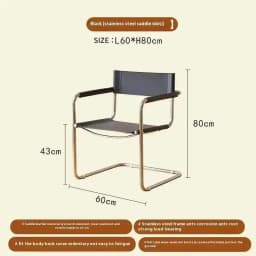 Black Dinning Chairs Stainless Steel Black Metal Balcony Bedroom CasualChair Leather Lounge Silla De Comedor Library Furniture