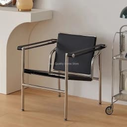 Le Corbusier Italian Style Single Sofa Chair Designer Vintage Single Chair Stainless Steel Leisure Chair