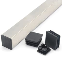 2/4/8Pcs Black Rectangular Plugs Pipe Tube Cap Square Plastic Tubing End Cap Insert Blanking Stopper 10x10mm-100x100mm