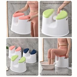 Ergonomic Shower Stool - Non-slip Bath Seat for Elderly/Pregnant Women Japanese-style Anti-mold Bathroom Chair