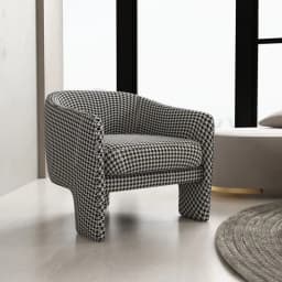 MOMO Scandinavian Solid Wood Fabric Personalized Single Sofa Chair Small Household Living Room Leisure Chair Club Cafe Sofa