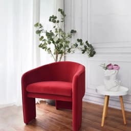 MOMO Scandinavian Solid Wood Fabric Personalized Single Sofa Chair Small Household Living Room Leisure Chair Club Cafe Sofa