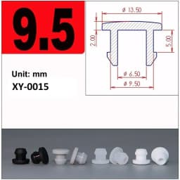 Black Silicone Rubber Hole Caps 2.5mm-50.6mmSeal Stopper Snap-on T Type Plug Cover Gasket Blanking End Cap