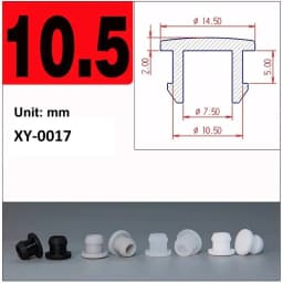 Black Silicone Rubber Hole Caps 2.5mm-50.6mmSeal Stopper Snap-on T Type Plug Cover Gasket Blanking End Cap