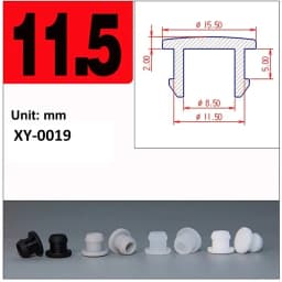 Black Silicone Rubber Hole Caps 2.5mm-50.6mmSeal Stopper Snap-on T Type Plug Cover Gasket Blanking End Cap