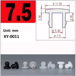Black Silicone Rubber Hole Caps 2.5mm-50.6mmSeal Stopper Snap-on T Type Plug Cover Gasket Blanking End Cap