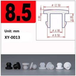 Black Silicone Rubber Hole Caps 2.5mm-50.6mmSeal Stopper Snap-on T Type Plug Cover Gasket Blanking End Cap