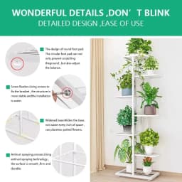 Iron Plant Stand Flower Shelves Pots Display Tray Stand for Flowers Plant Pot Holder Home Balcony Garden Decoration Organizer