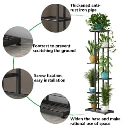 Iron Plant Stand Flower Shelves Pots Display Tray Stand for Flowers Plant Pot Holder Home Balcony Garden Decoration Organizer