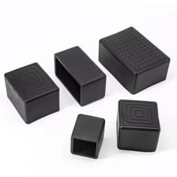 Black Square Chair Leg Caps PVC Non-slip Table Foot Dust Cover Socks Floor Protector Pads Pipe Plugs