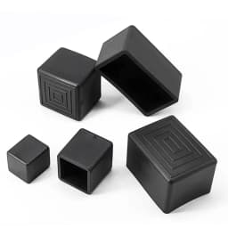 Black Square Chair Leg Caps PVC Non-slip Table Foot Dust Cover Socks Floor Protector Pads Pipe Plugs