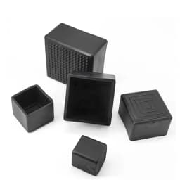 Black Square Chair Leg Caps PVC Non-slip Table Foot Dust Cover Socks Floor Protector Pads Pipe Plugs