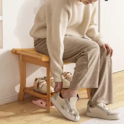 Solid Wood Waterproof Anti-Slip Bath Stool Shower Seat for Elderly Mold Resistant Foot Rest And Shoe Changing Bench