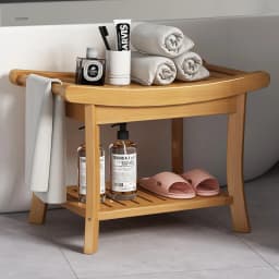 Solid Wood Waterproof Anti-Slip Bath Stool Shower Seat for Elderly Mold Resistant Foot Rest And Shoe Changing Bench