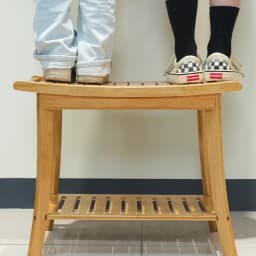 Solid Wood Waterproof Anti-Slip Bath Stool Shower Seat for Elderly Mold Resistant Foot Rest And Shoe Changing Bench