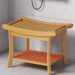 Solid Wood Waterproof Anti-Slip Bath Stool Shower Seat for Elderly Mold Resistant Foot Rest And Shoe Changing Bench