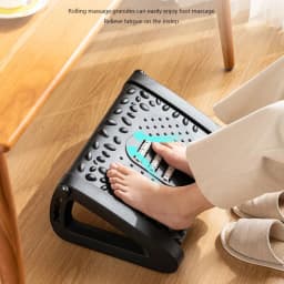 Office Footrest Adjustable Under Desk Footstool with Rollers Plastic Footrest Stool Comfortable Massage Pad for Home Office