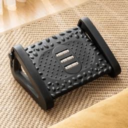 Office Footrest Adjustable Under Desk Footstool with Rollers Plastic Footrest Stool Comfortable Massage Pad for Home Office