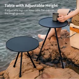 Folding Round Table Portable Telescopic Outdoor Three-legged Dining Table Aluminum Alloy Coffee Table Hike Picnic Liftable Table