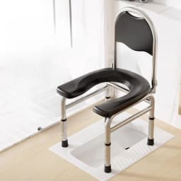Adjustable Shower Chair, Foldable Toilet Seat Riser, Stainless Steel Commode,Portable Bathroom Stool for Elderly&Pregnancy Care