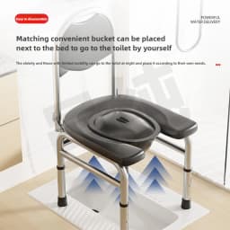 Adjustable Shower Chair, Foldable Toilet Seat Riser, Stainless Steel Commode,Portable Bathroom Stool for Elderly&Pregnancy Care