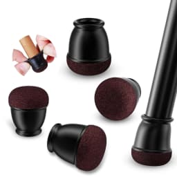 8PCS Round Chair Leg Floor Protectors Foot Cover Diagonal Silicone Furniture Black Table Feet for Hardwood Table Protect Floor