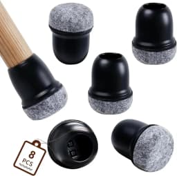8PCS Round Chair Leg Floor Protectors Foot Cover Diagonal Silicone Furniture Black Table Feet for Hardwood Table Protect Floor
