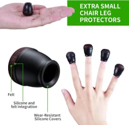 8PCS Round Chair Leg Floor Protectors Foot Cover Diagonal Silicone Furniture Black Table Feet for Hardwood Table Protect Floor