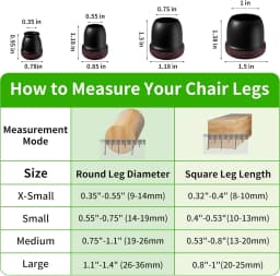 8PCS Round Chair Leg Floor Protectors Foot Cover Diagonal Silicone Furniture Black Table Feet for Hardwood Table Protect Floor