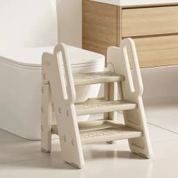3-Step Bathroom Stool Children's Step Stool Kids Foldable Stool With Handles Anti-slip For Kids Toddler Non-slip Ladder