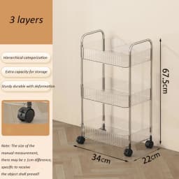 Mobile Storage Trolley 2/3/4 Tiers Acrylic Trolley With Wheel Multilayer Transparent Storage Rack Living Room Snack Storages