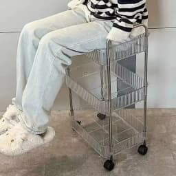 Mobile Storage Trolley 2/3/4 Tiers Acrylic Trolley With Wheel Multilayer Transparent Storage Rack Living Room Snack Storages