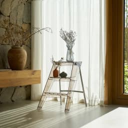 Home Nordic Household Multifunctional Ladder Transparent Folding Room Non-slip Pedal Ladder Built-in Herringbone Ladder