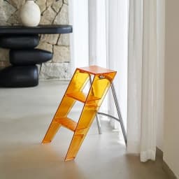 Home Nordic Household Multifunctional Ladder Transparent Folding Room Non-slip Pedal Ladder Built-in Herringbone Ladder