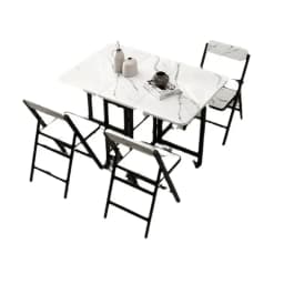 Folding Dining Table Set - Movable for Small Apartment Living Room