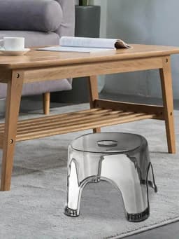Non-Slip Transparent Shoe Change Stool Bathroom Bath Stool Multi-purpose Bench Toilet Thickened Plastic Low Stool for Bathroom