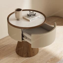 Round Design Bedside Tables With Drawers Premium Aesthetic Bedside Table Modern Luxury Mesitas De Noche Bedroom Furniture