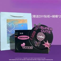 Time Vinyl Record Player Retro Bluetooth Stereo Speakers Small Wireless Clock High Quality Home CD Player