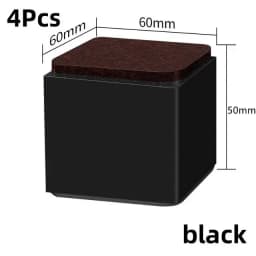 4Pcs Carbon Steel Furniture Heightening Foot Pad Wear Resistant Skid Table Bed Coffee Table Sofa Leg Risers Floor Protecto