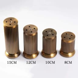 4Pcs Furniture Legs Adjustable Metal Support Feet, Striped Antique Copper Table and Chair Sofa Cabinet Feet Non-Slip Rust 8-15cm
