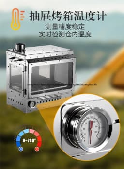 Stainless Steel Smokeless Fireplace Multifunctional Tent Wood Stove Outdoor Camping Wood Stove Heating Stove