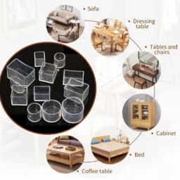 Transparent Square Furniture feet Caps Wood Floor From Scratches Protectors Pads Non-slip Mute Rubber Leg Mat 15x30mm~35x35mm