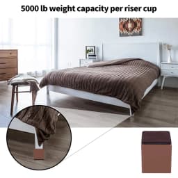 2/4 PCS Upgrade Solid Steel Bed Risers Furniture Raisers Heavy Duty Square Round Bed Lifts Desk Table Chair Sofa Feet Risers