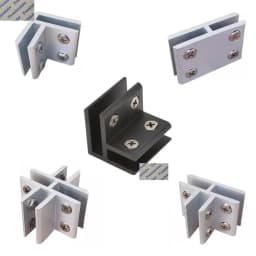 4Pcs Aluminum Glass To Glass Joint Clamp Bracket Cubicle Partition L H T Cross Shaped Joiner