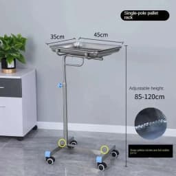 Thickened 304 Stainless Steel Auxiliary Cart with Wheels Multifunctional Medical Tray Rack Organizer Cart Medical Tool Trolley