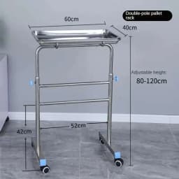 Thickened 304 Stainless Steel Auxiliary Cart with Wheels Multifunctional Medical Tray Rack Organizer Cart Medical Tool Trolley