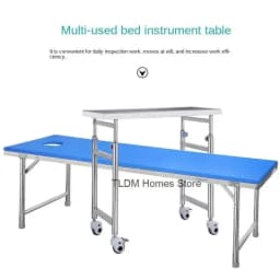 Thickened 304 Stainless Steel Auxiliary Cart with Wheels Multifunctional Medical Tray Rack Organizer Cart Medical Tool Trolley