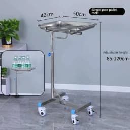 Thickened 304 Stainless Steel Auxiliary Cart with Wheels Multifunctional Medical Tray Rack Organizer Cart Medical Tool Trolley
