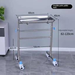 Thickened 304 Stainless Steel Auxiliary Cart with Wheels Multifunctional Medical Tray Rack Organizer Cart Medical Tool Trolley