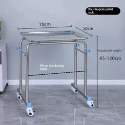 Thickened 304 Stainless Steel Auxiliary Cart with Wheels Multifunctional Medical Tray Rack Organizer Cart Medical Tool Trolley